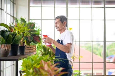 Gardening as therapy in a balcony garden for stress relief