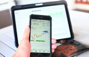 A blurred image representing a financial or investment concept.