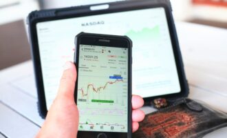 A blurred image representing a financial or investment concept.