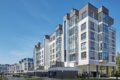 Modern apartment buildings with balconies