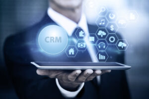 Customer Relationship Management (CRM) System Concept on Digital Tablet
