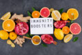 Natural immunity boosting foods including oranges lemons and ginger