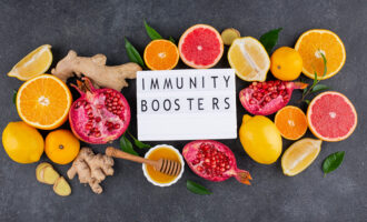 Natural immunity boosting foods including oranges lemons and ginger