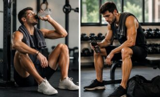 Athlete Sitting After Workout,