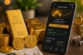Gold bars, Coins, and Smartphone