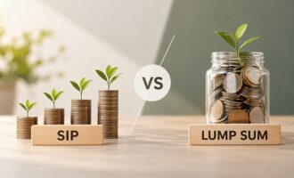 Comparison of SIP and lump sum investments, highlighting the differences between periodic investing and a one-time investment.